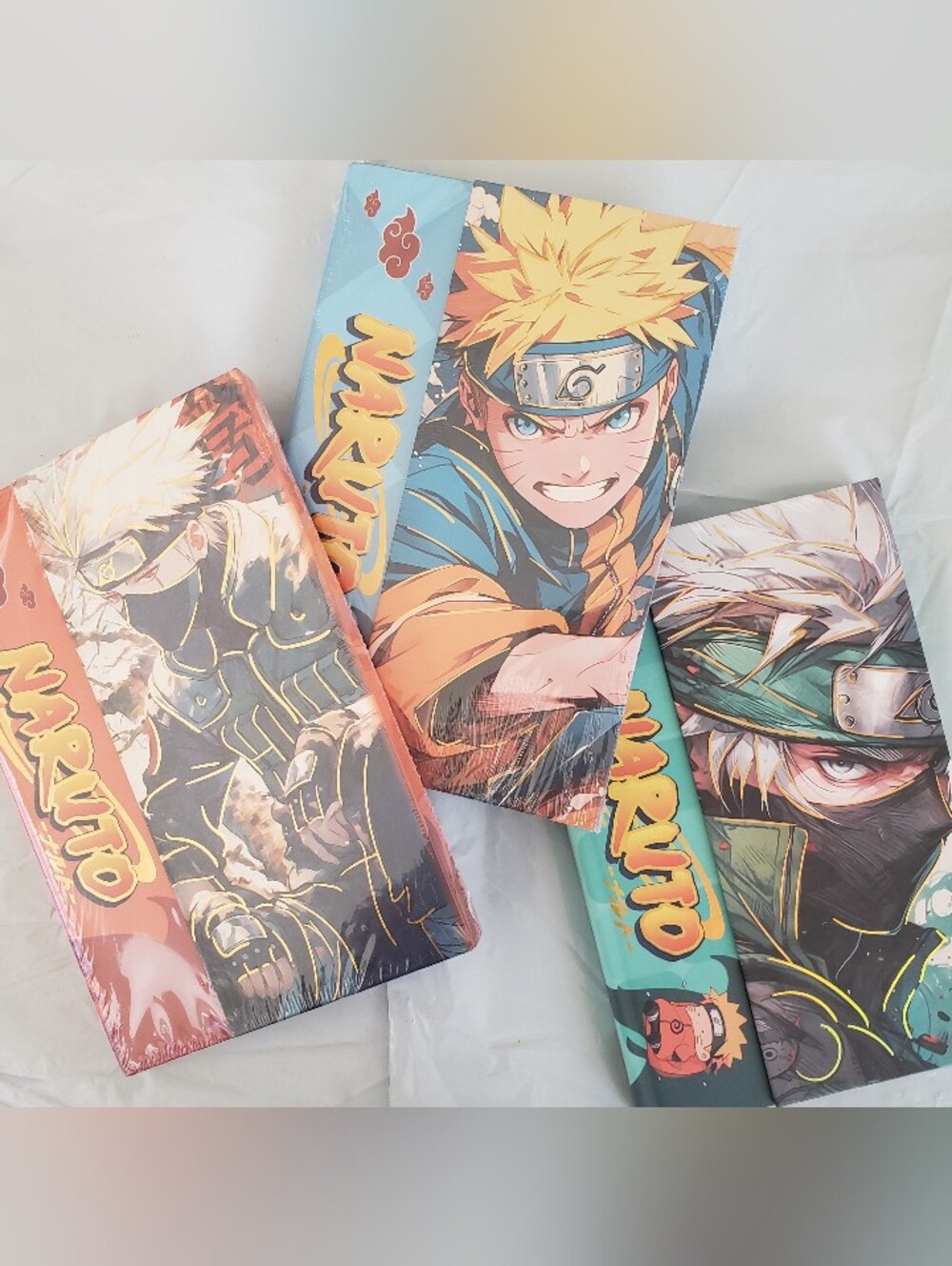 Three Naruto Hard Cover Notebooks